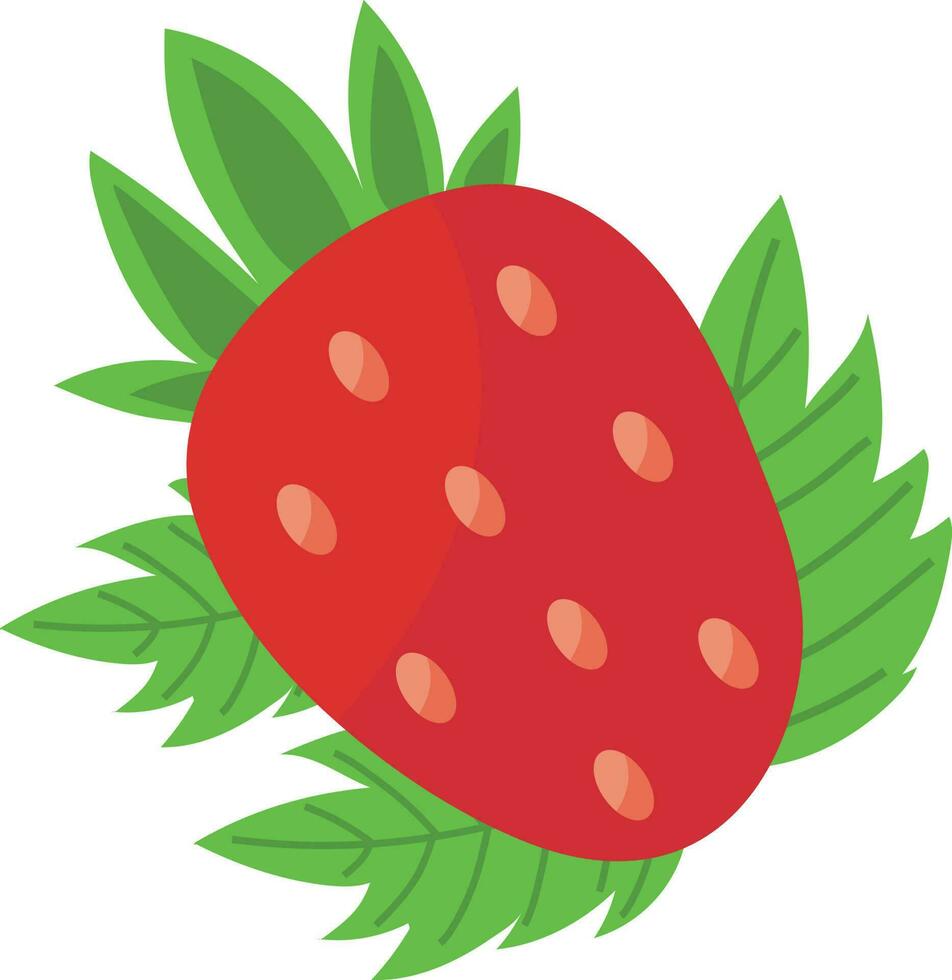 fresa con hojas ilustración gráfico elemento vector