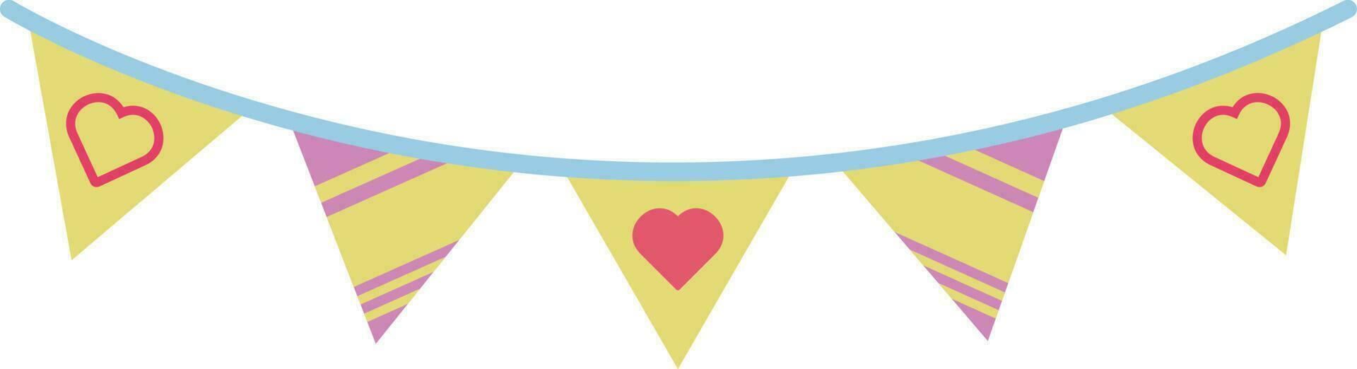 triángulo vistoso linda fiesta banderas ilustración especial estilo vector