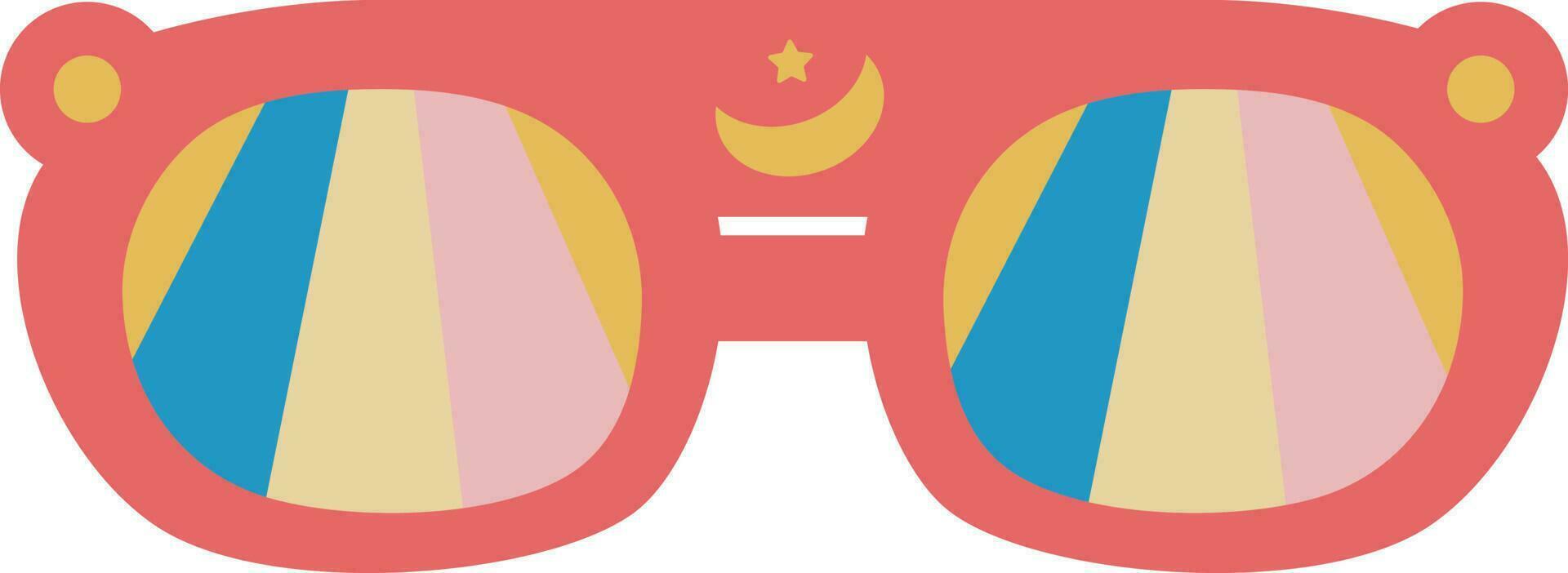 verano viaje elemento playa divertido vistoso gafas de sol ilustración plano icono vector