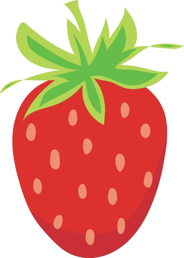 Strawberry With Leaves Illustration Graphic Element vector