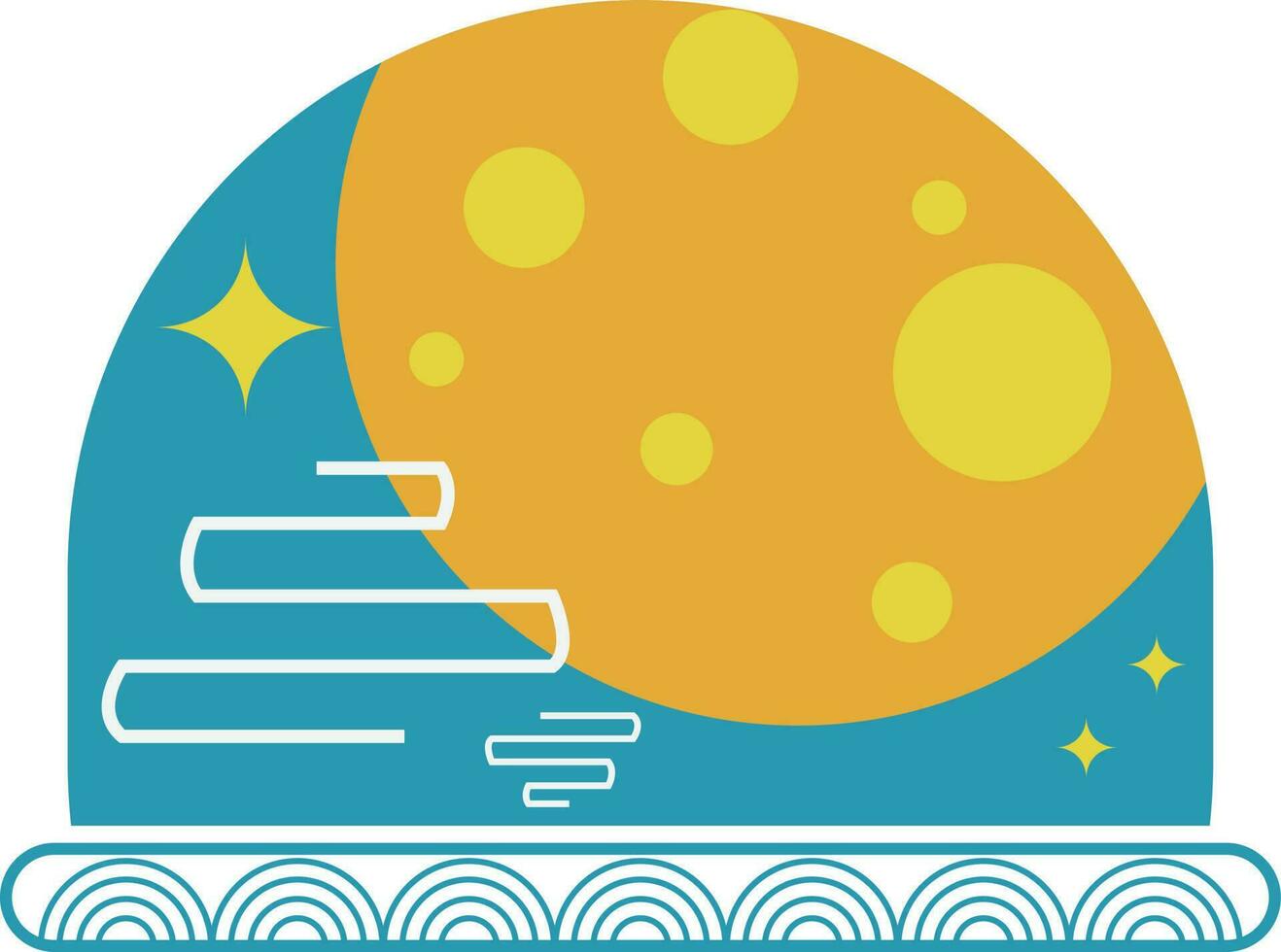 Happy Mid Autumn Festival Full Moon Illustration Graphic Element Card vector