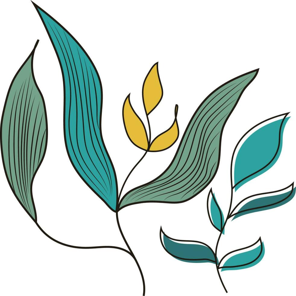 rústico orgánico hojas botánico bocetos ilustración planta Arte vector