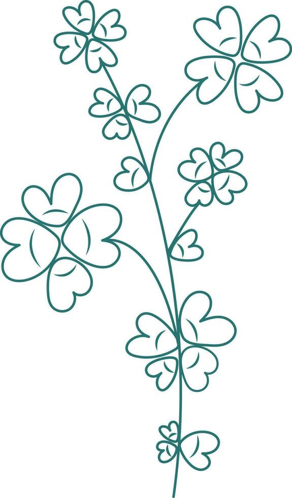 Green Rustic Organic Leaves Botanical Sketches Illustration Plant Art vector