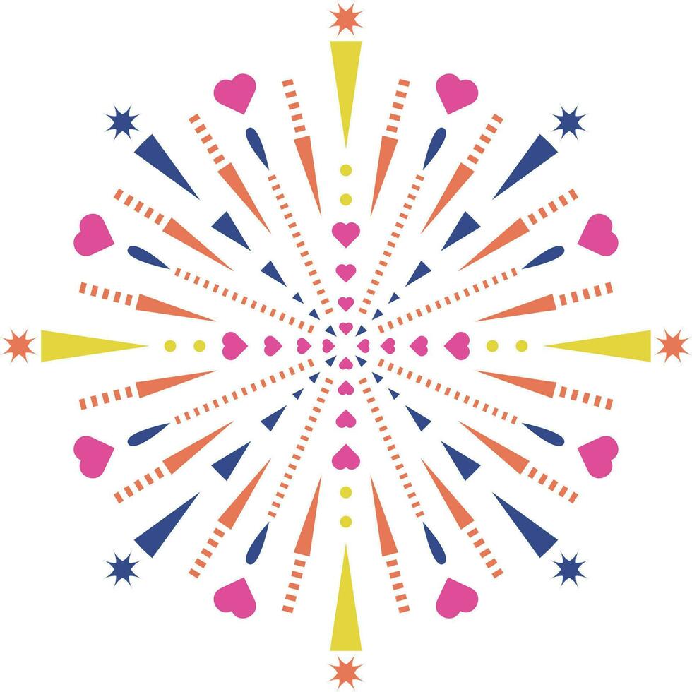 Festive Celebration Party Fireworks Vector Illustration