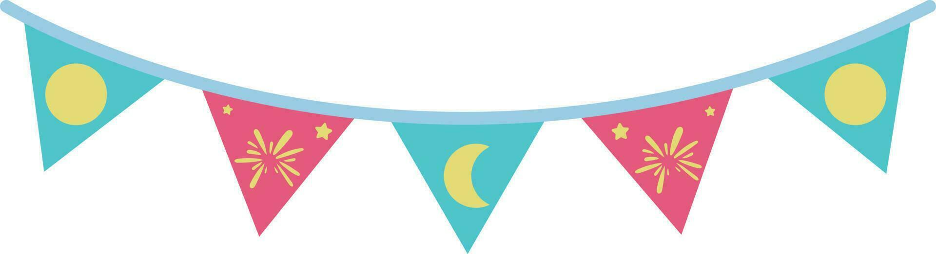 Triangle Colorful Cute Party Flags Illustration Special Style vector