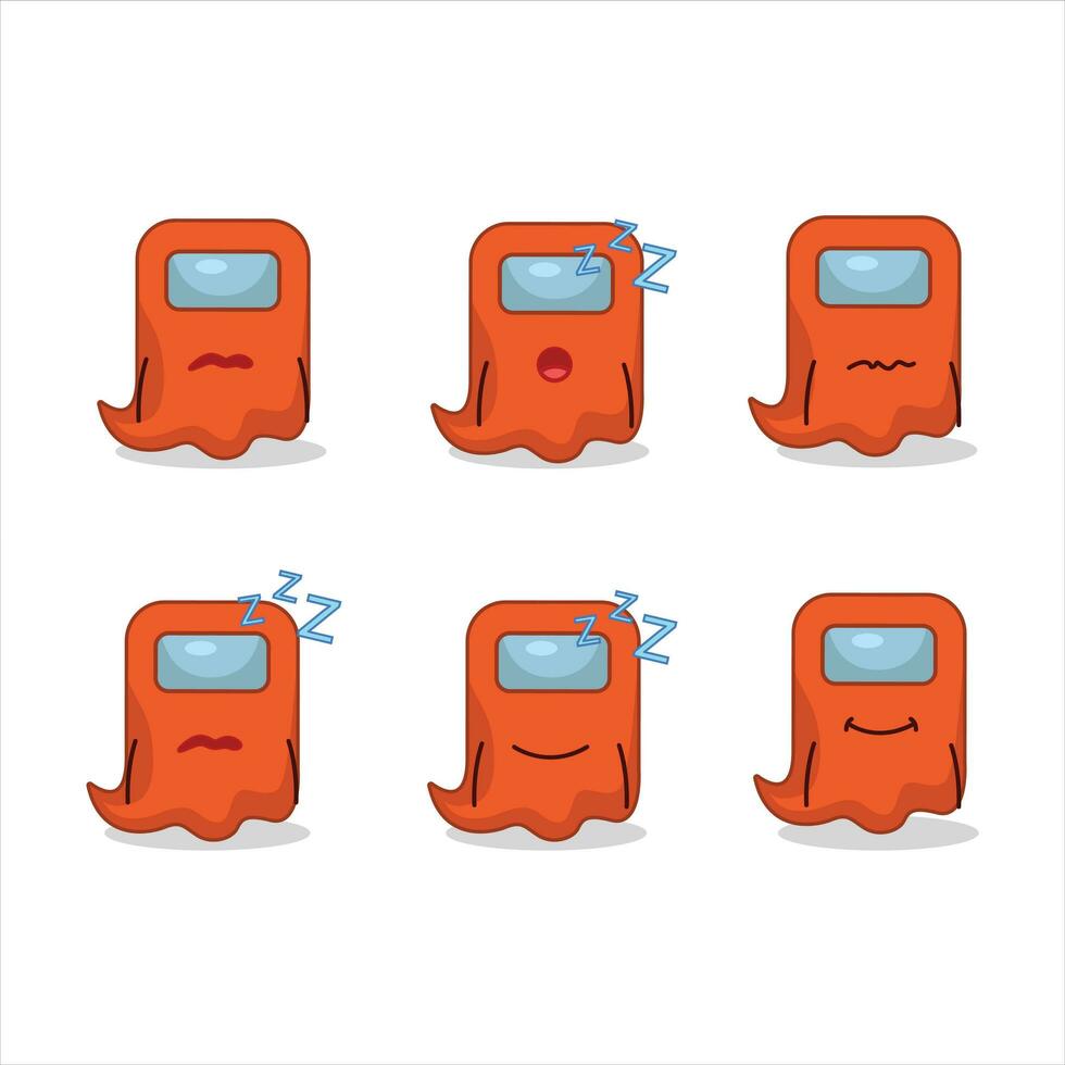 Cartoon character of ghost among us orange with sleepy expression vector