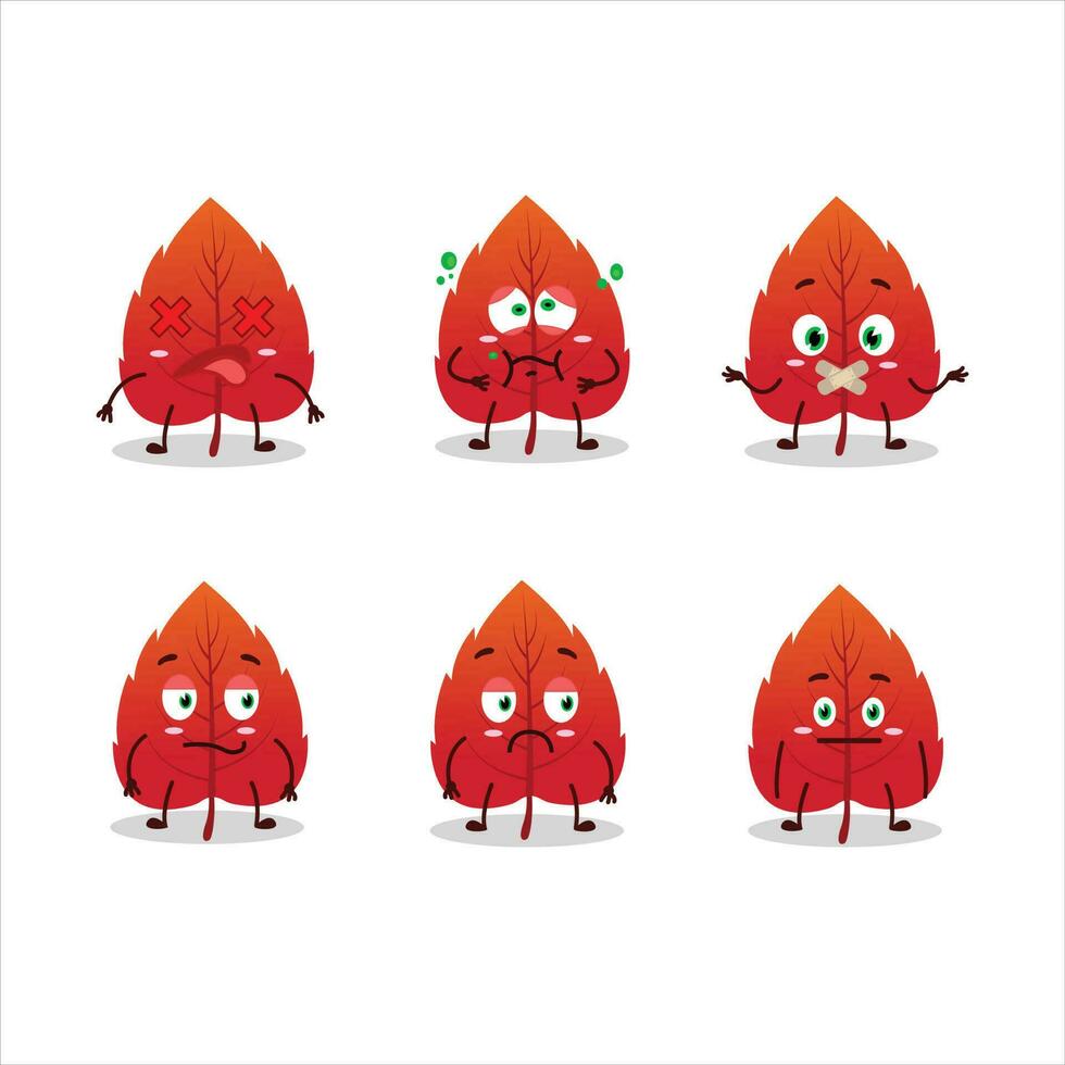 Red dried leaves cartoon character with nope expression vector