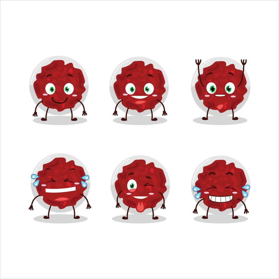 Cartoon character of mashed cranberry with smile expression vector