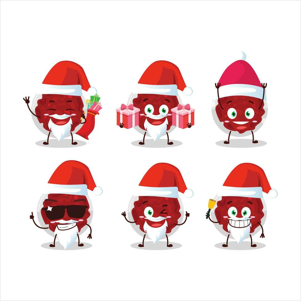 Papa Noel claus emoticones con machacado arándano dibujos animados personaje vector