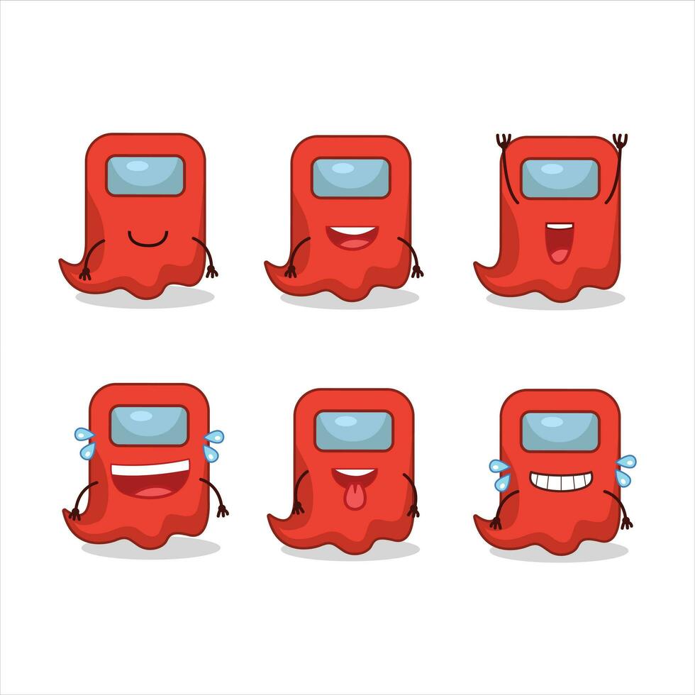 Cartoon character of ghost among us red with smile expression vector