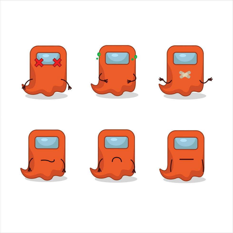 Ghost among us orange cartoon character with nope expression vector