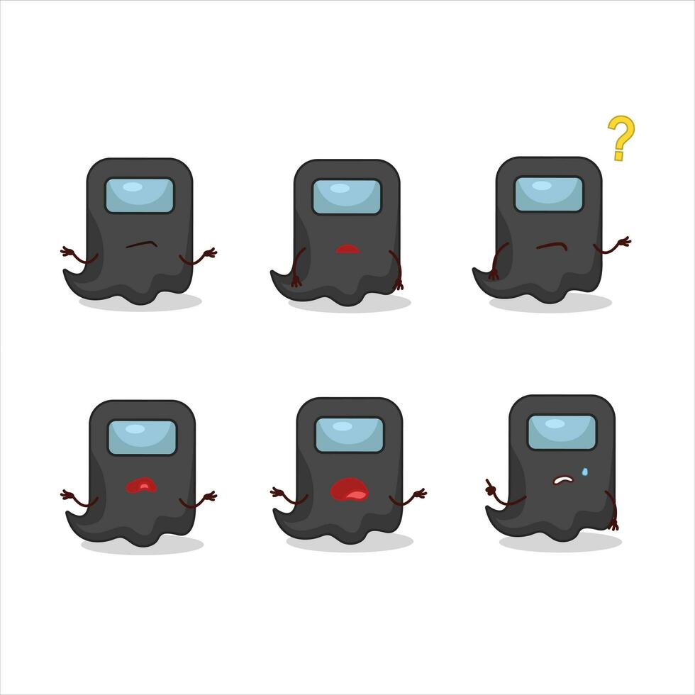 Cartoon character of ghost among us black with what expression vector