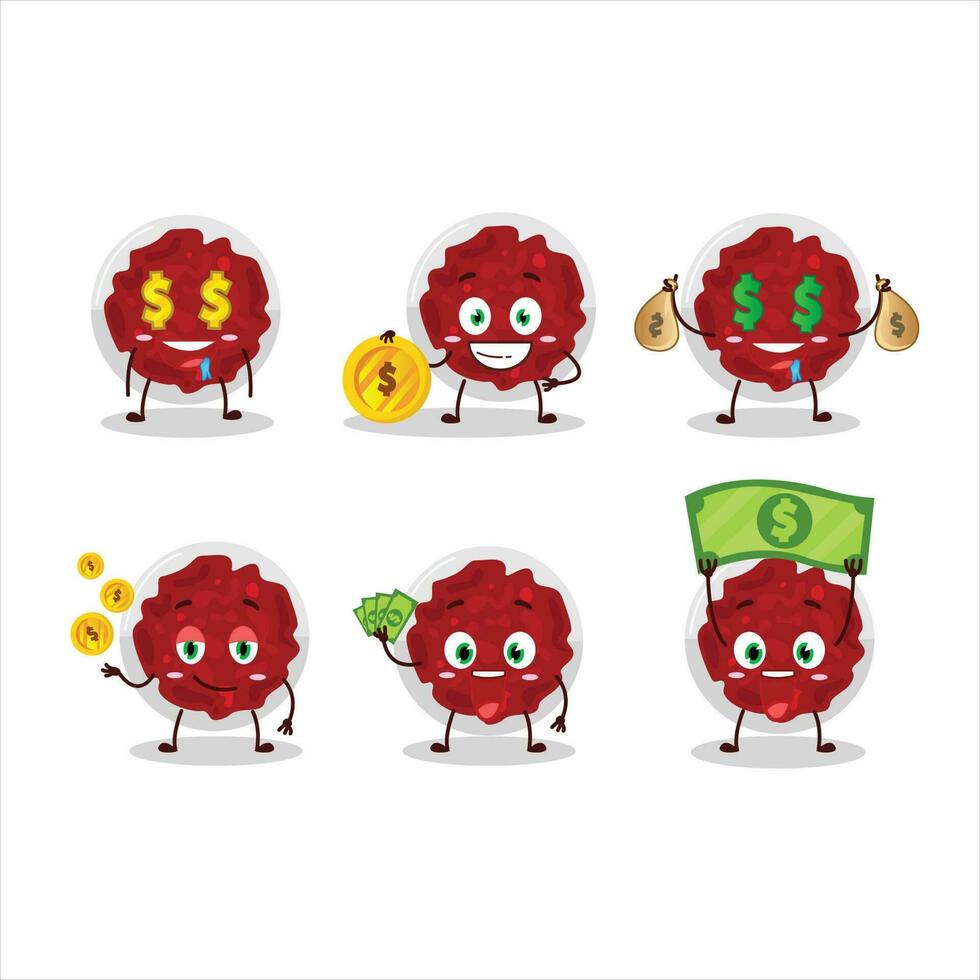 Mashed cranberry cartoon character with cute emoticon bring money vector