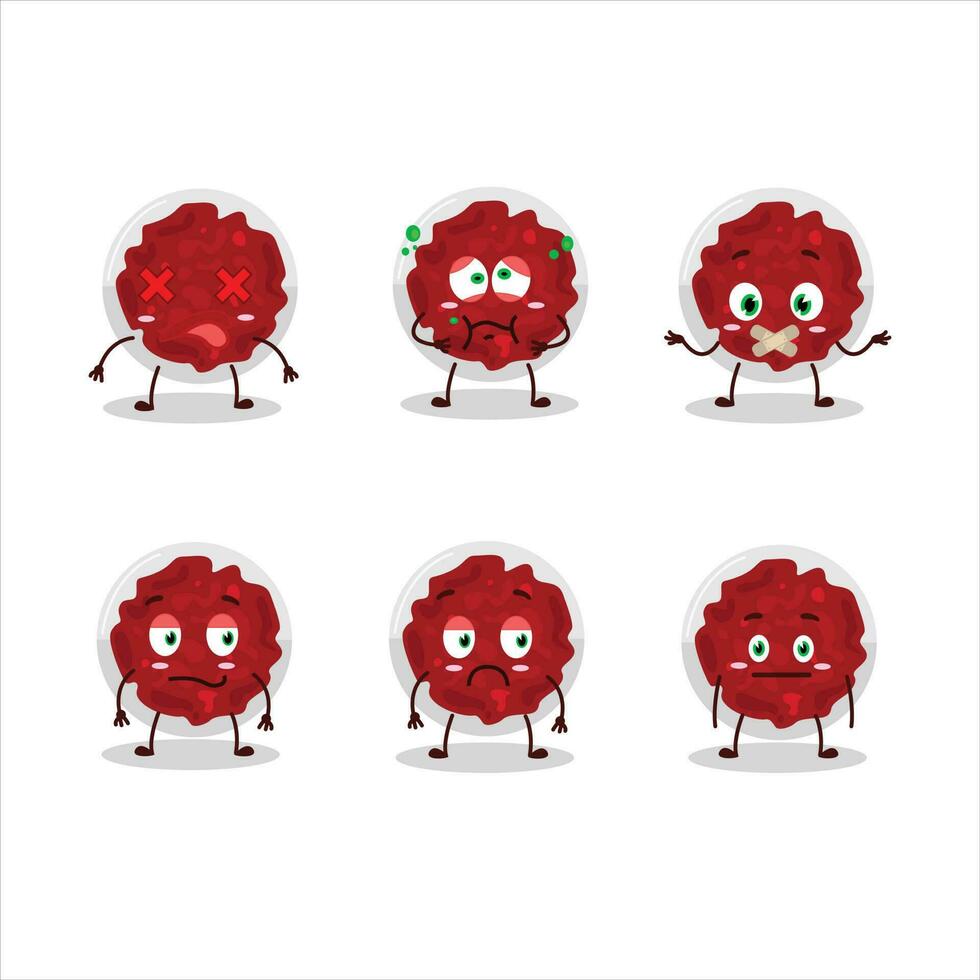 Mashed cranberry cartoon character with nope expression vector