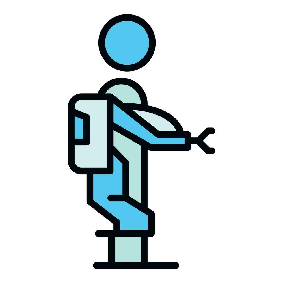 Exoskeleton man icon vector flat