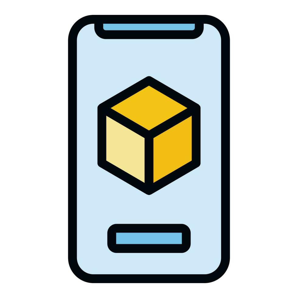 Square vr icon vector flat