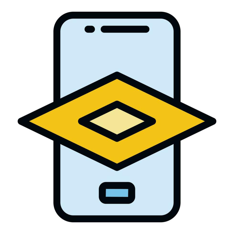 Ar application icon vector flat