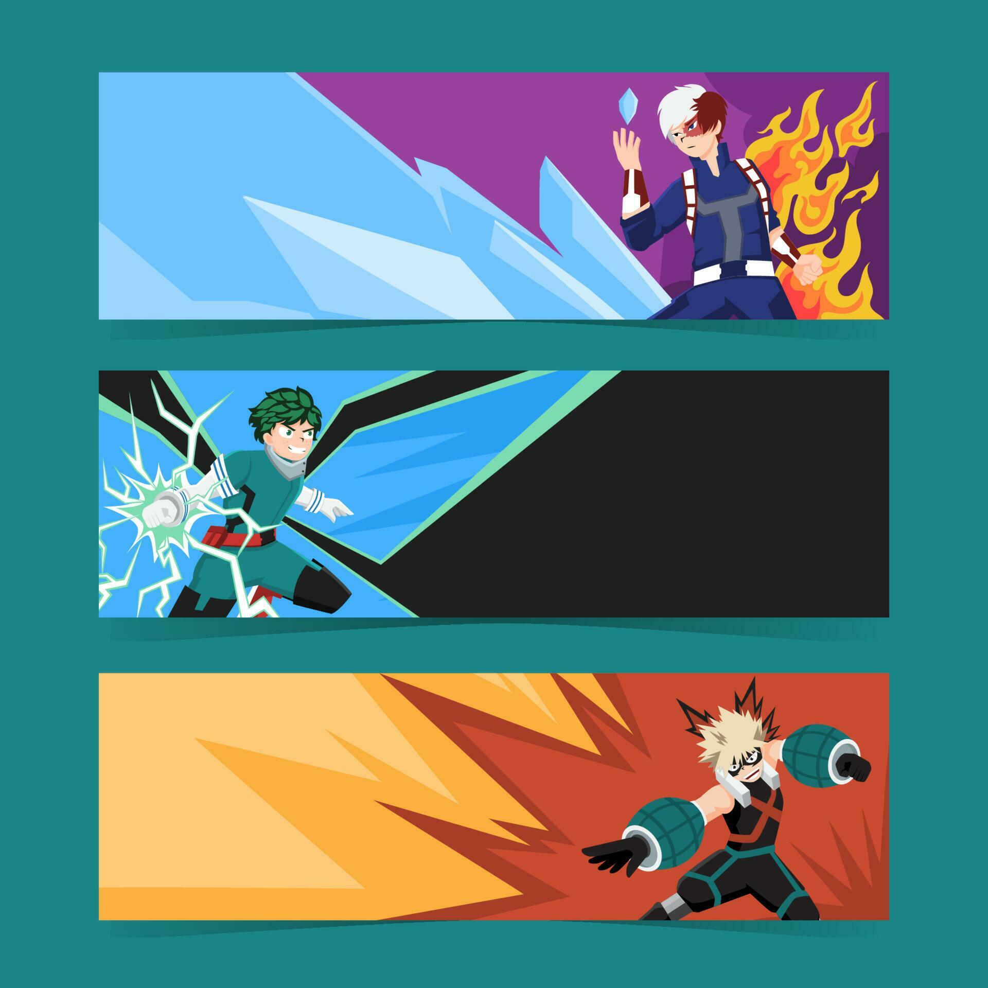 Hero Characters Banner Set 24548708 Vector Art at Vecteezy