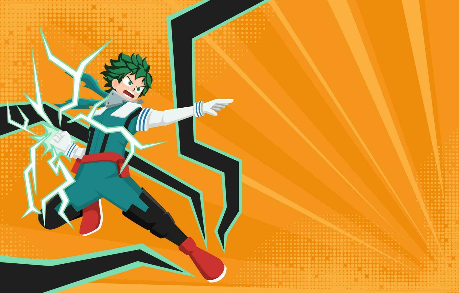 Boy Hero with Super Power Background vector