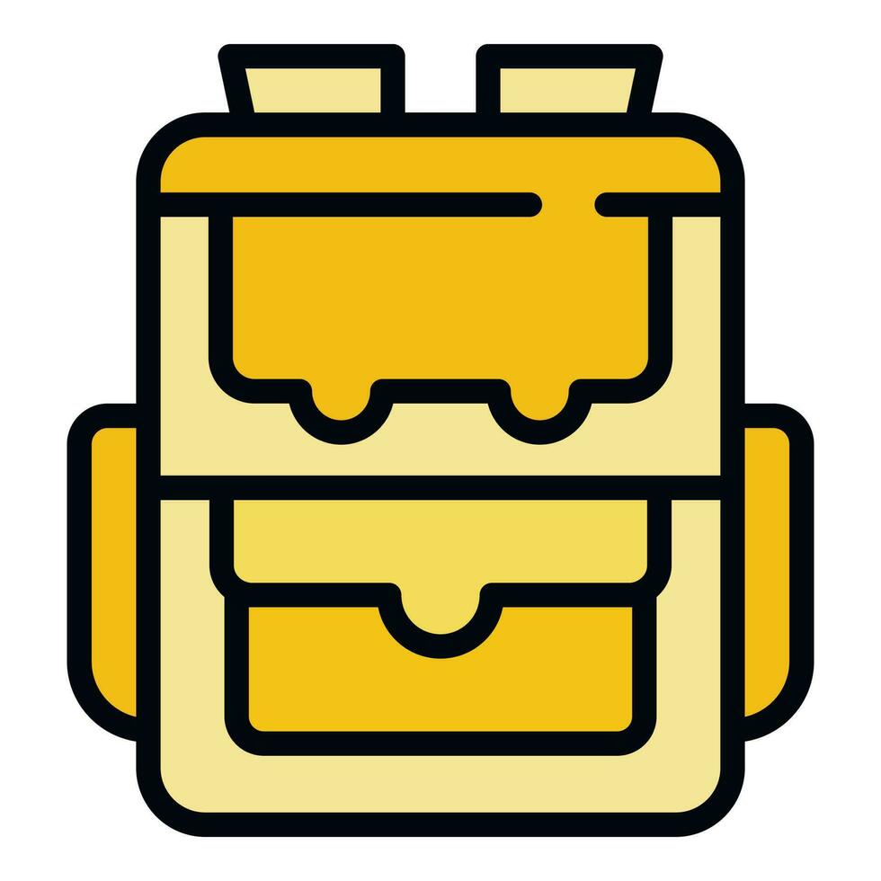 School backpack icon vector flat