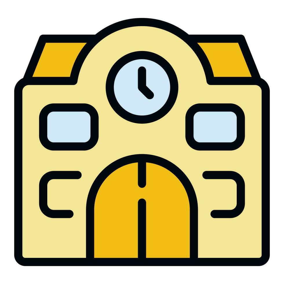 Education building icon vector flat