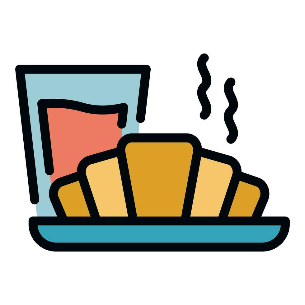 Croissant breakfast icon vector flat