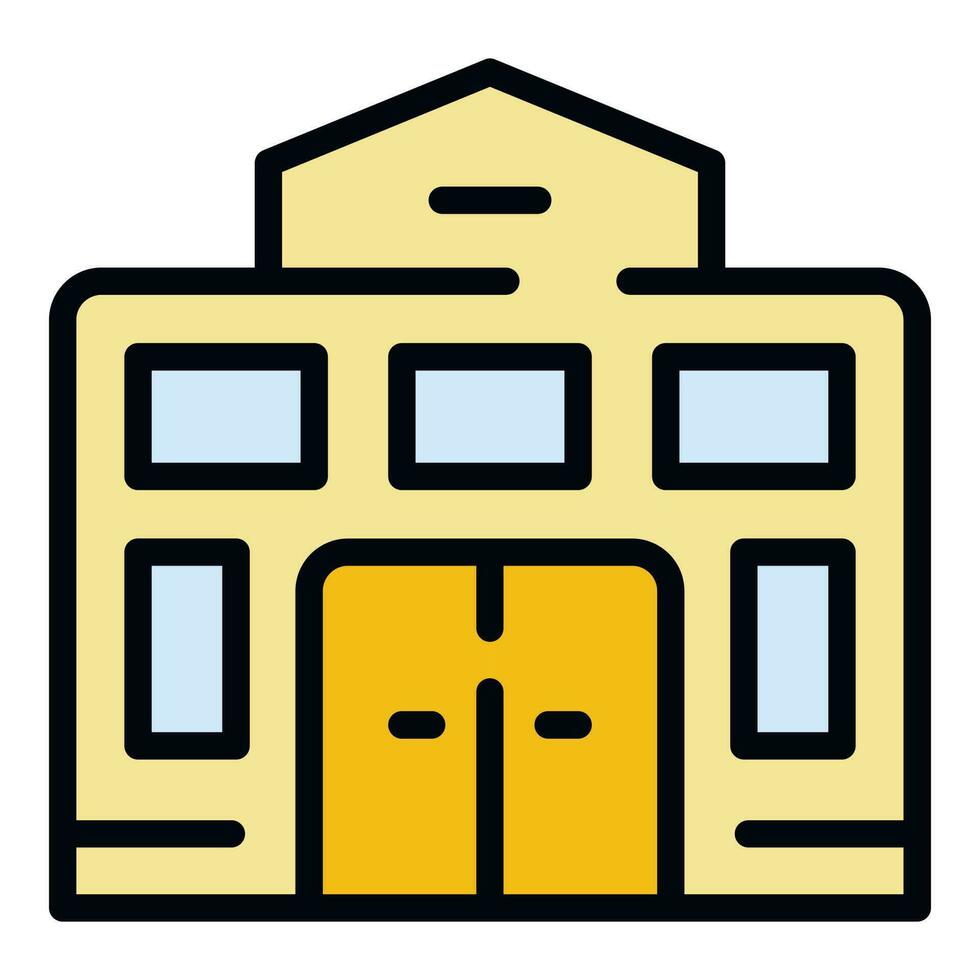 College school building icon vector flat