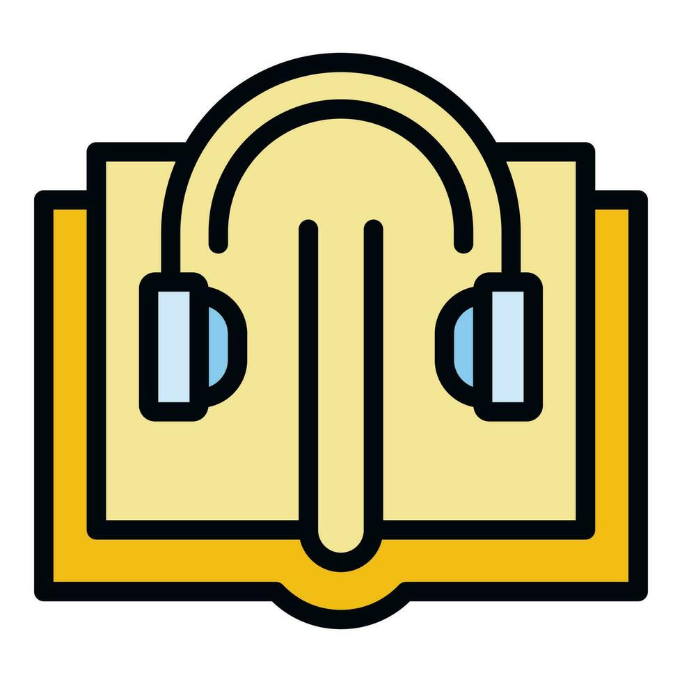 Audio book icon vector flat