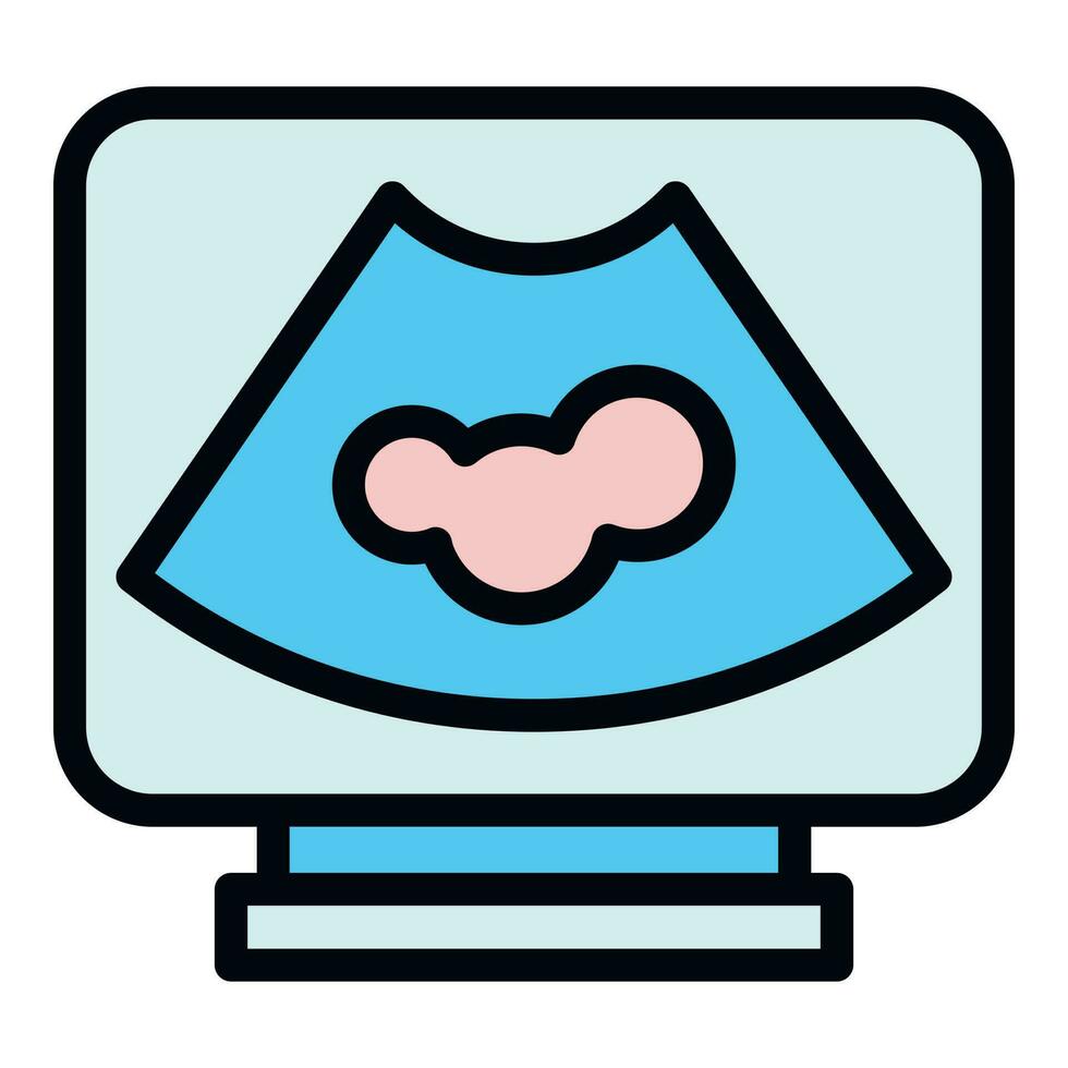 Monitor sonography icon vector flat