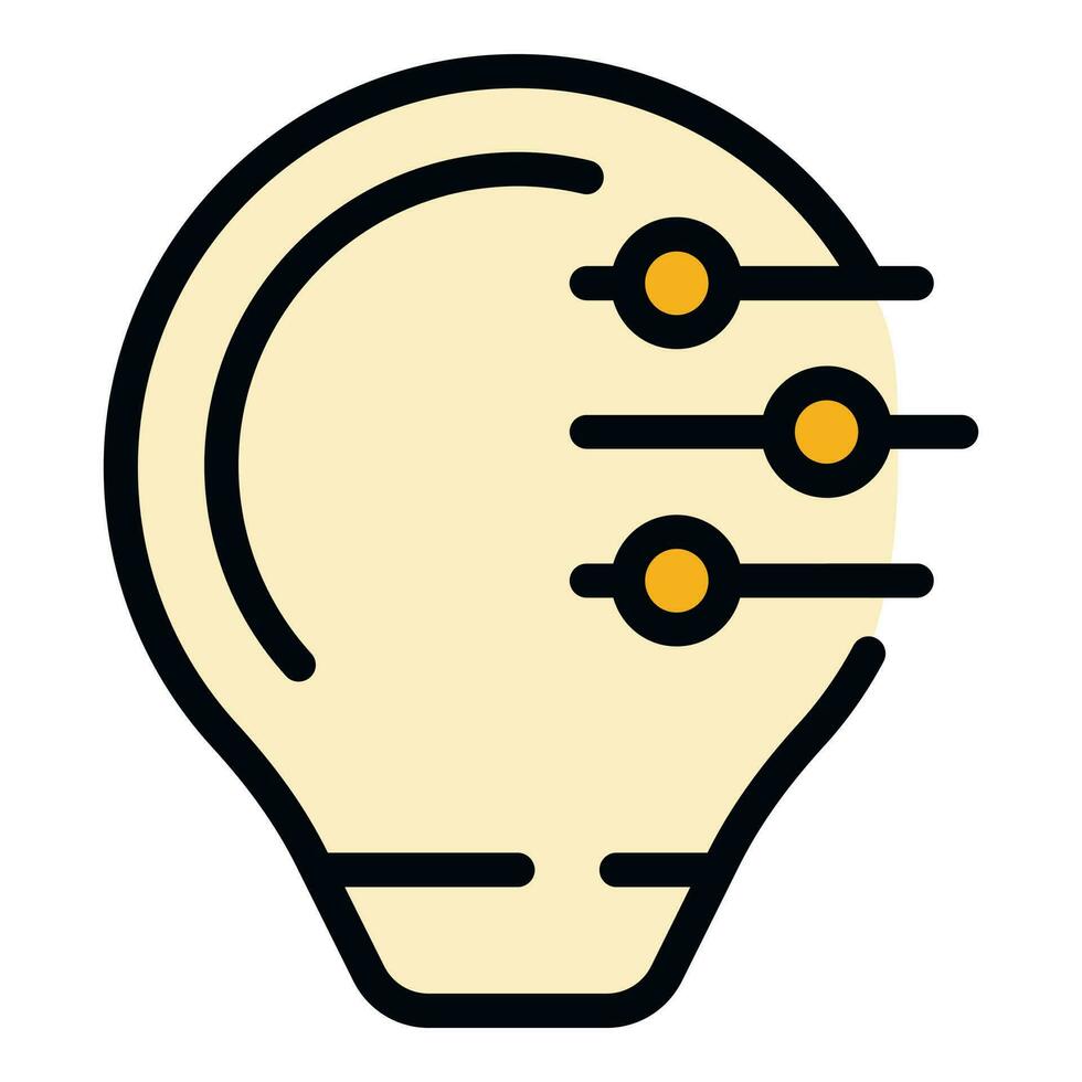 Think smart lightbulb icon vector flat