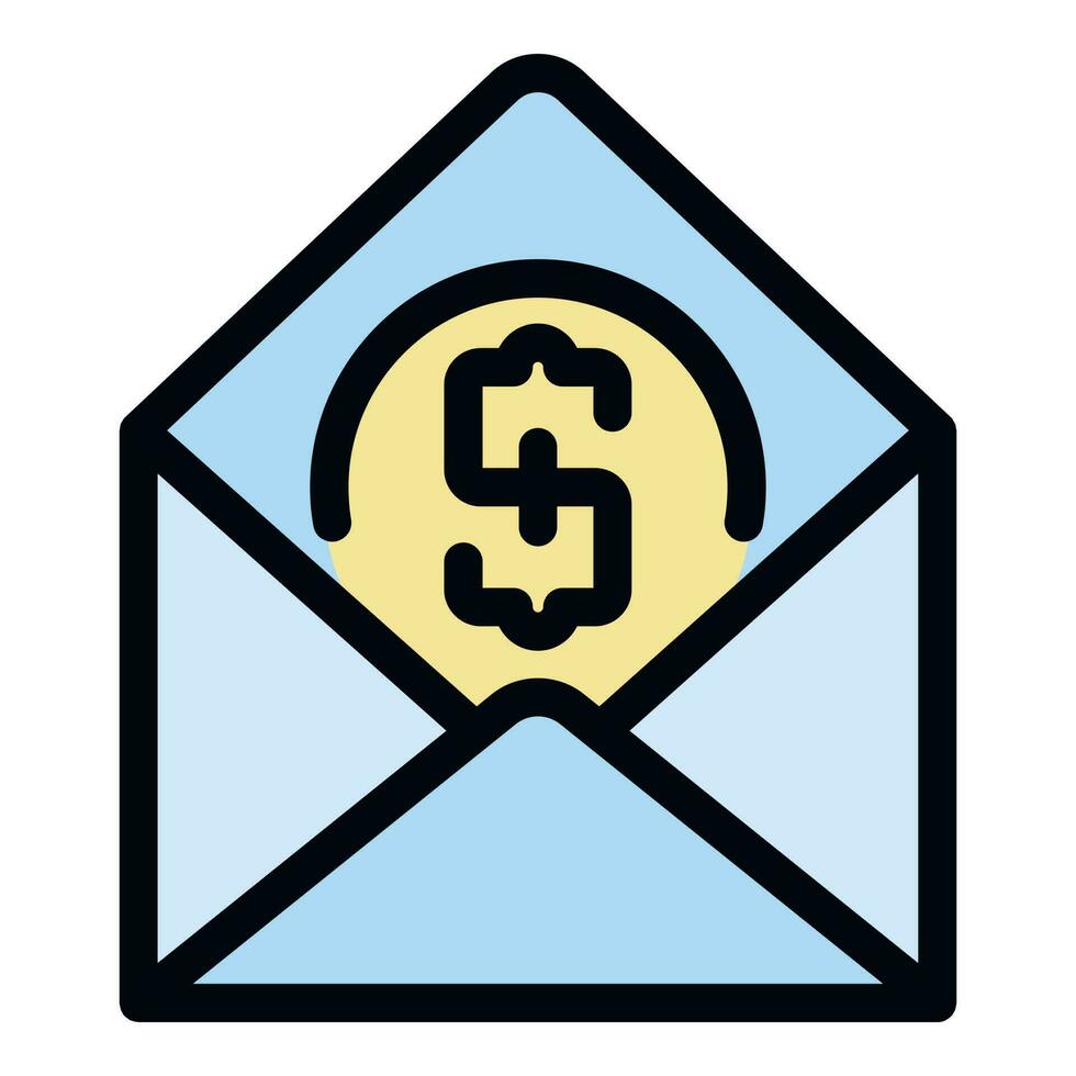 Envelope money icon vector flat