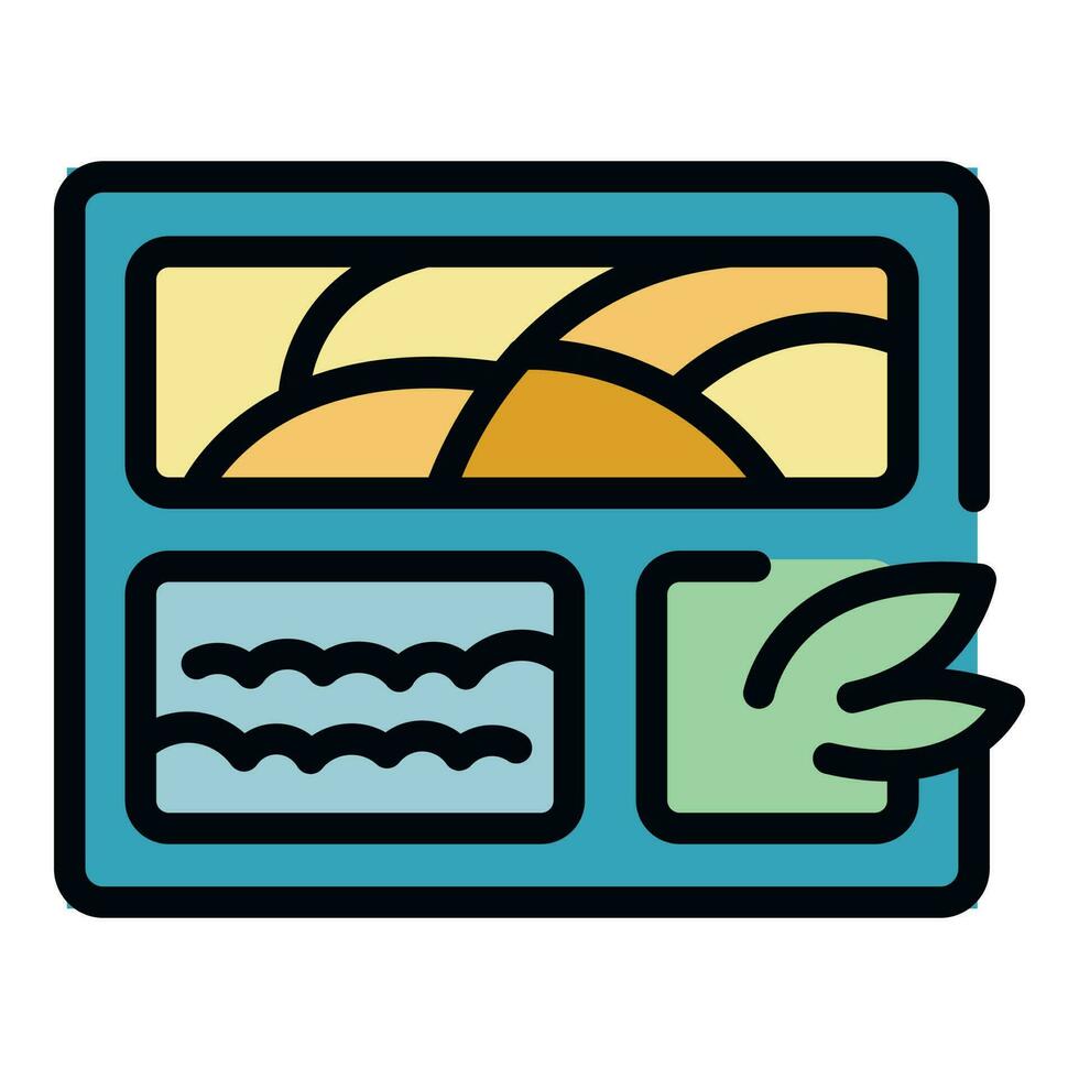 Lunch tray icon vector flat