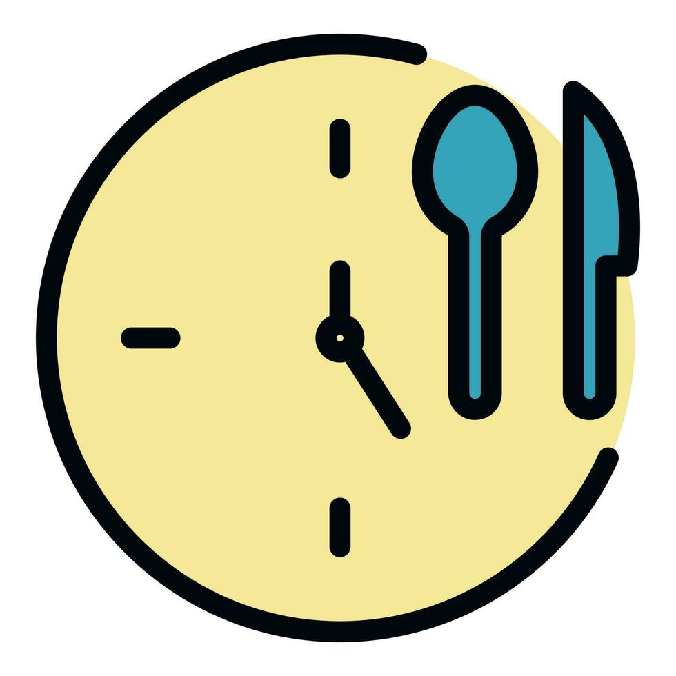 Lunch time icon vector flat