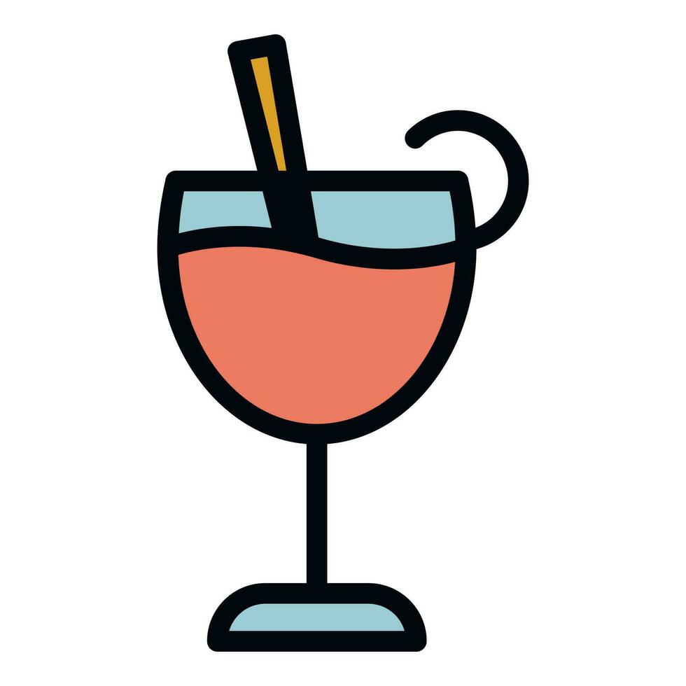 Lunch cocktail icon vector flat