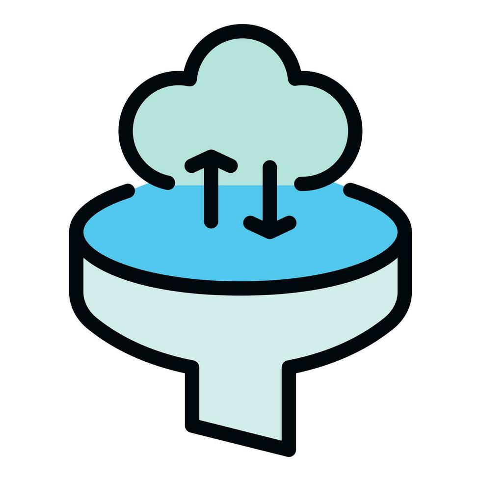 Funnel data cloud icon vector flat