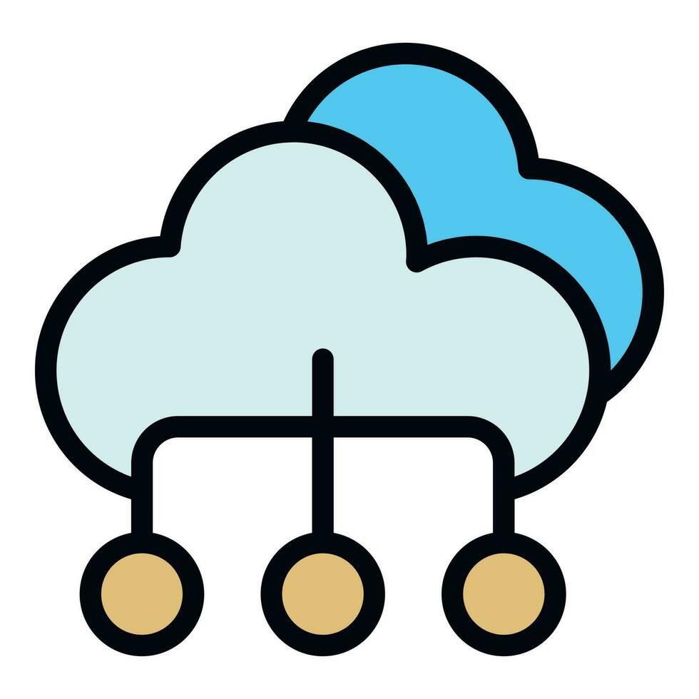 Filter search data cloud server icon vector flat