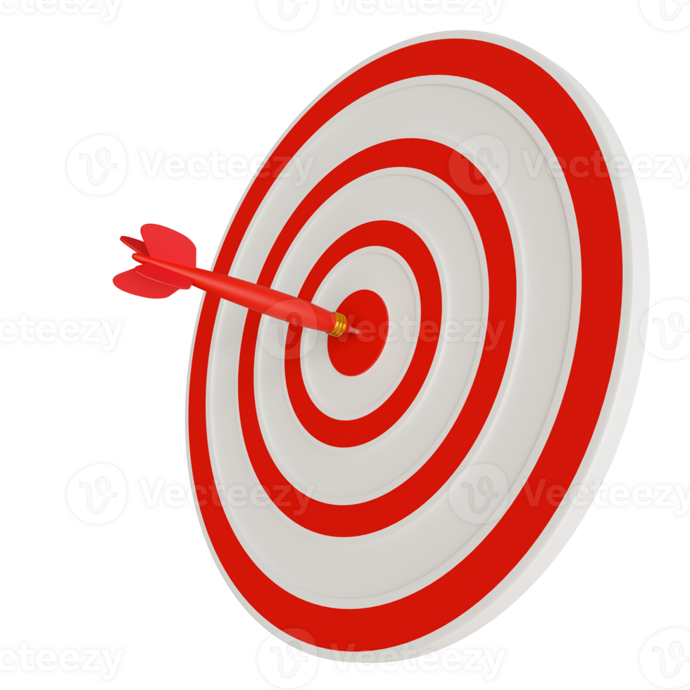 Arrow hits target board. business symbol target audience, selecting a