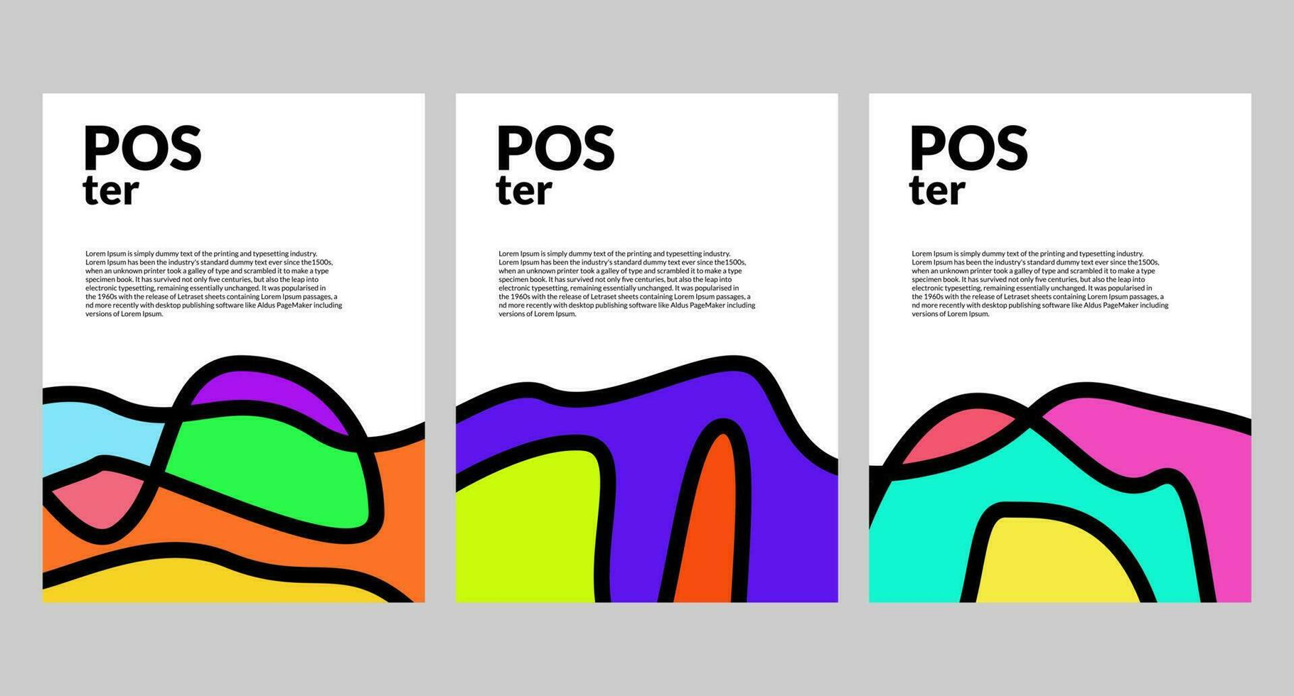 Vector colorful abstract fluid poster and banner template