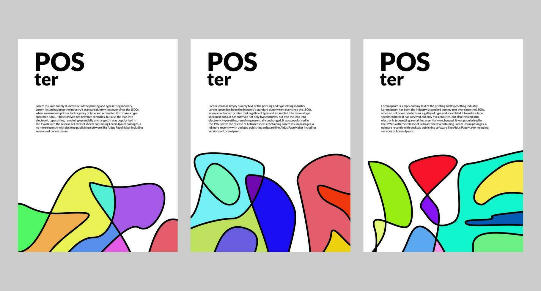 Vector colorful abstract fluid poster and banner template
