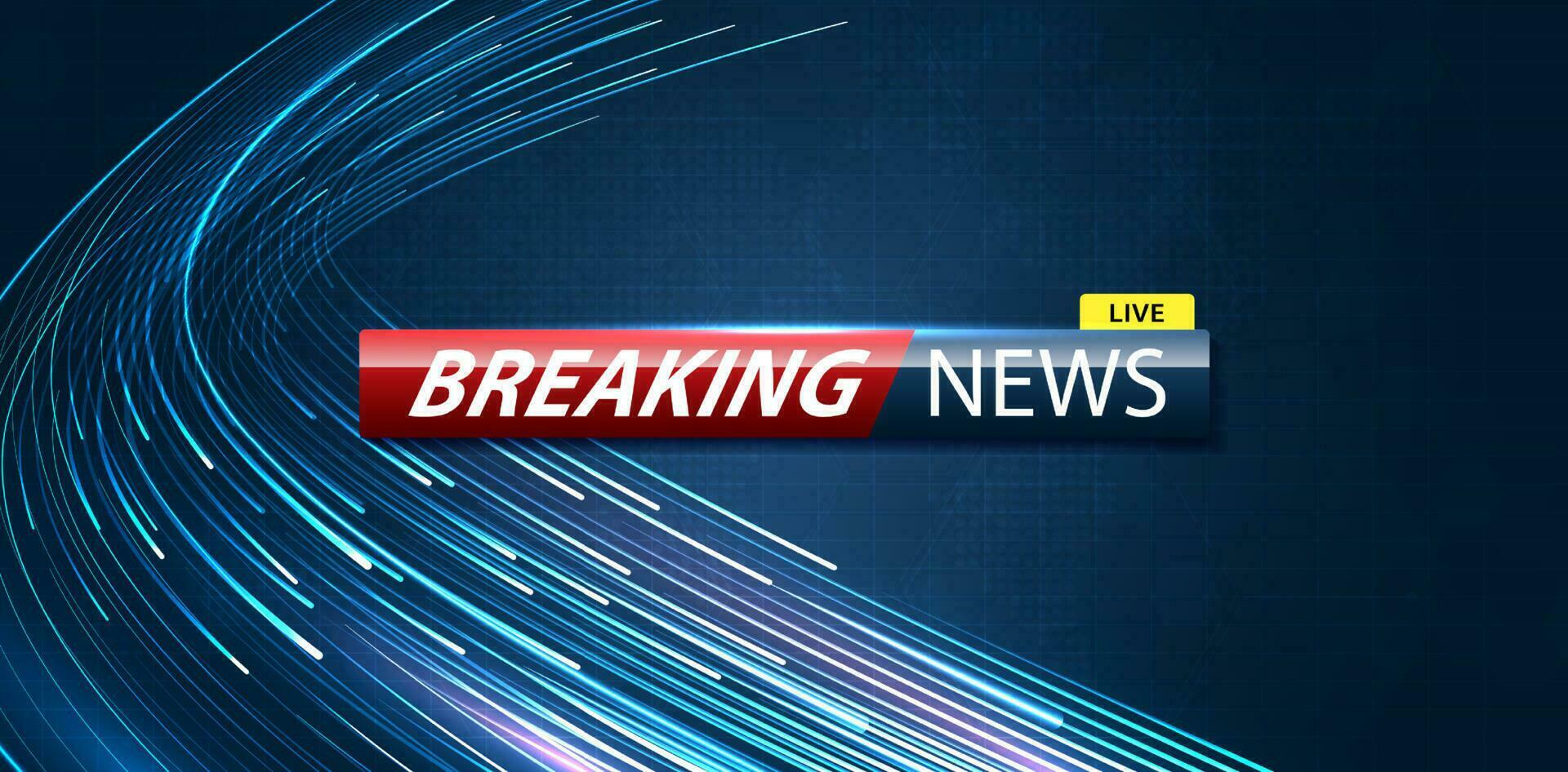 Breaking news background business or technology of world the template. breaking news text on dark blue with light effect. digital technology, TV news show broadcast. vector design.