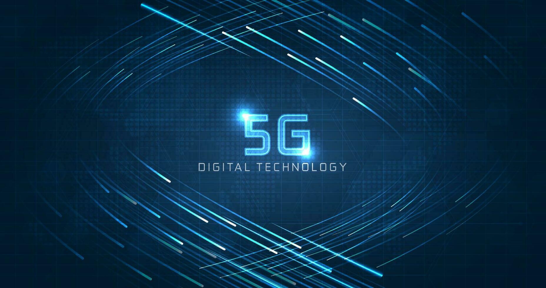 racha de luz azul, fibra óptica, línea de velocidad, fondo futurista para transmisión de datos inalámbrica de tecnología 5g o 6g, Internet de alta velocidad en abstracto. concepto de red de Internet. diseño vectorial vector