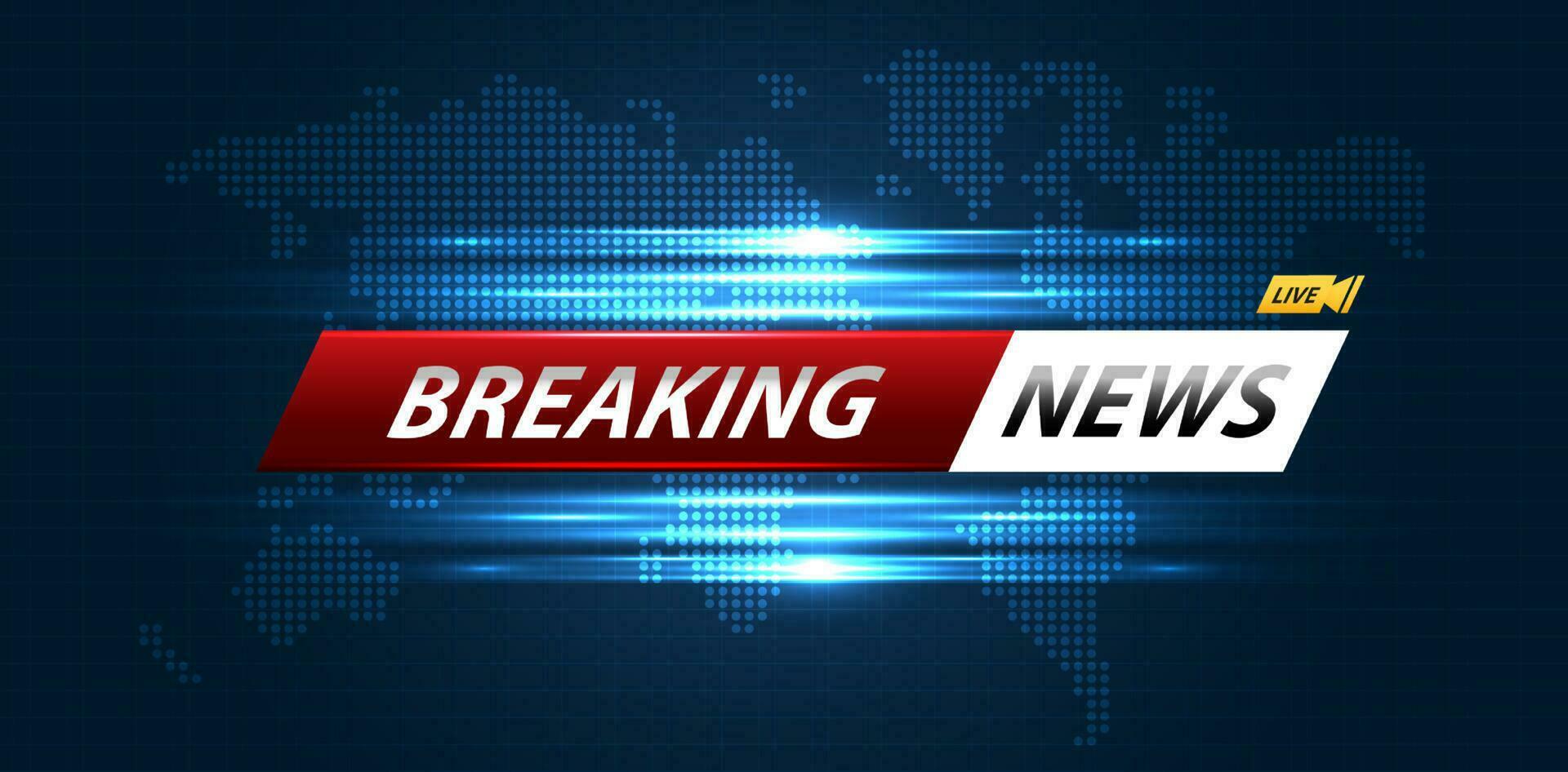 Breaking news background business or technology of world the template. breaking news text on dark blue with light effect. digital technology, TV news show broadcast. vector design.