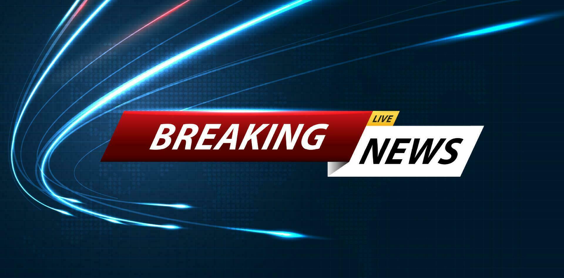 Breaking news background business or technology of world the template. breaking news text on dark blue with light effect. digital technology, TV news show broadcast. vector design.