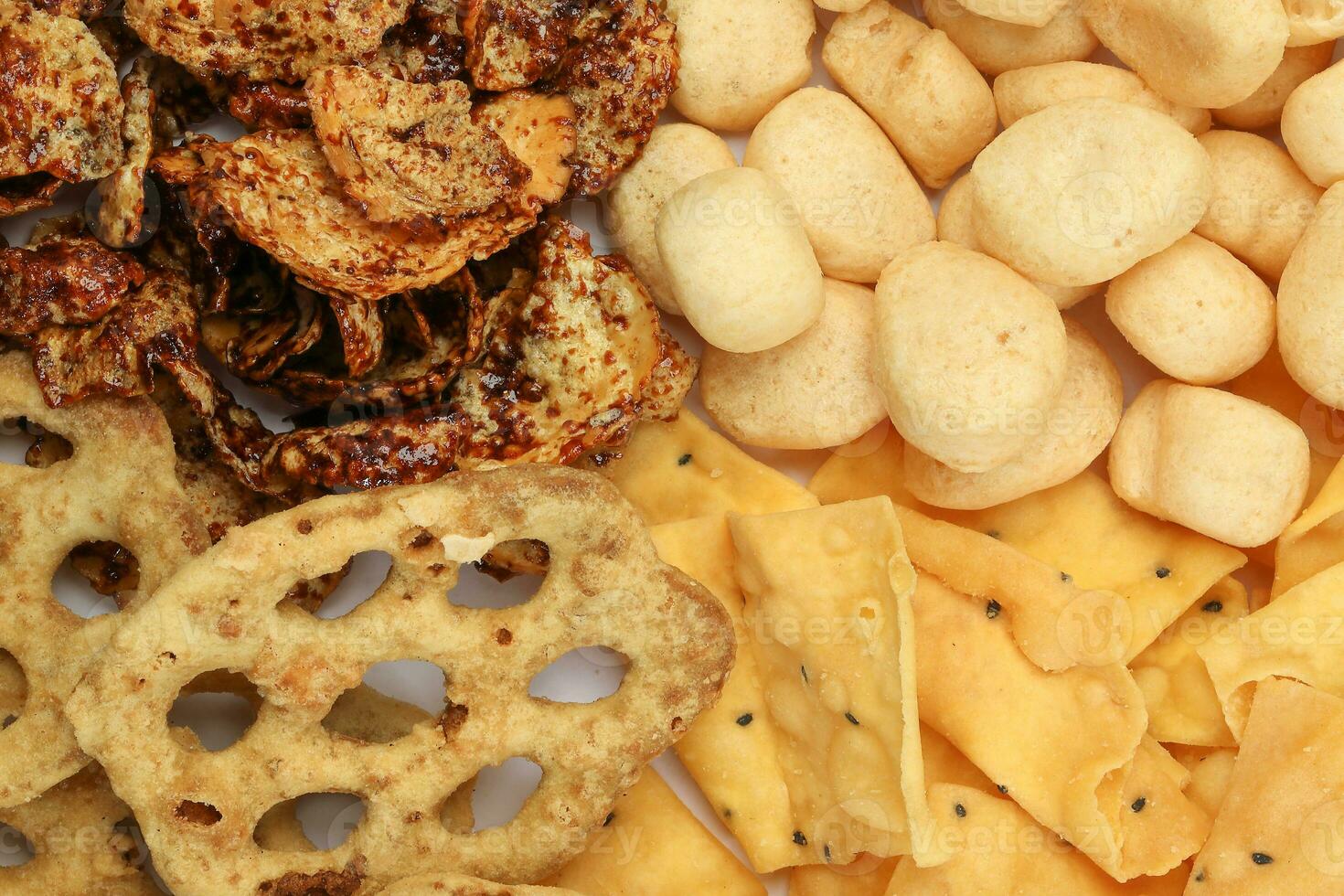 Amplang Belinjo chips Kuih Cincin rice flower brown sugar sweet cracker Keropok Tauhu tofu flower few favourite Sabah Borneo tea time snacks nimki photo