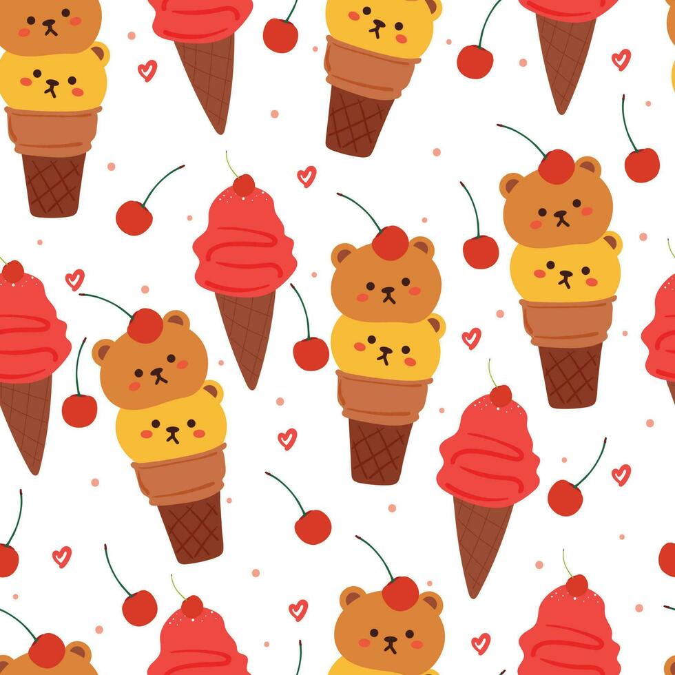 seamless pattern cartoon cat. cute animal wallpaper for textile, gift wrap paper vector