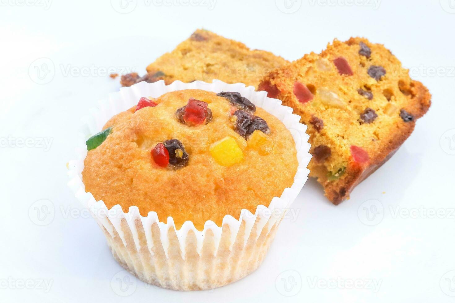Fruit cake cupcake photo