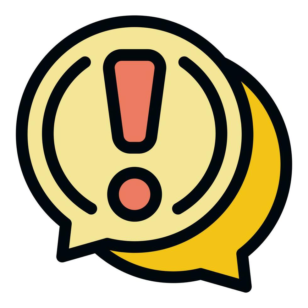 Blacklist chat attention icon vector flat