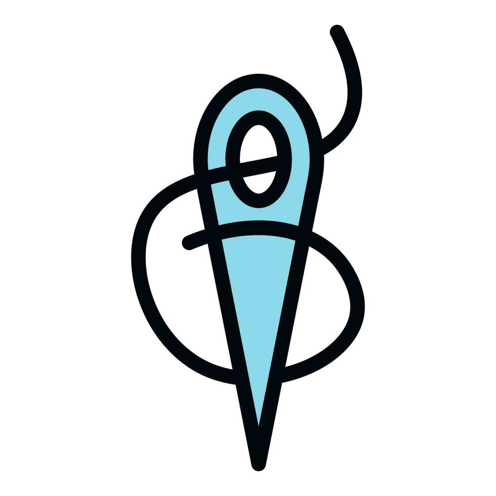 Sewing needle icon vector flat