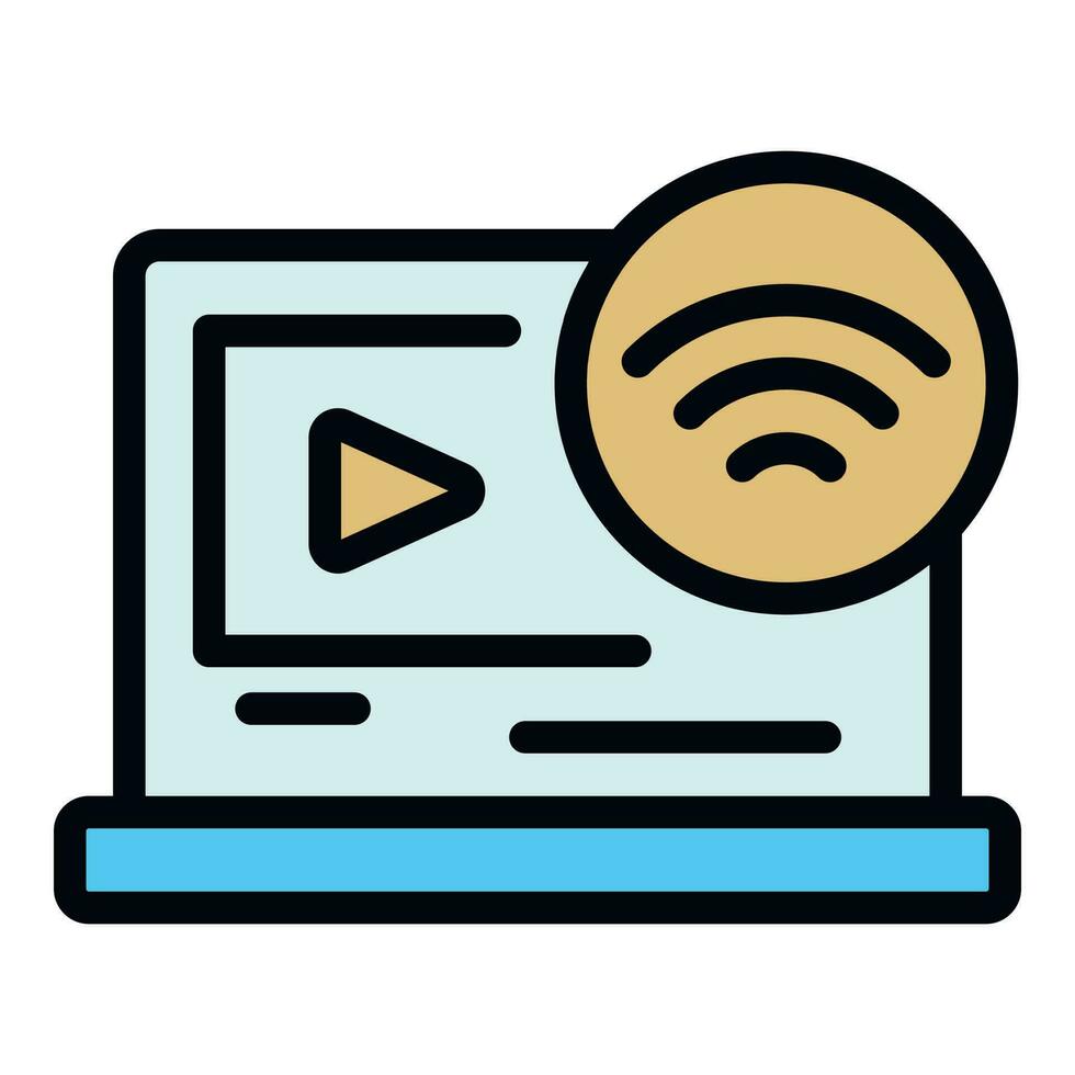 Smart office video channel icon vector flat