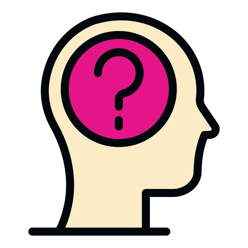 Brainstorming question icon vector flat